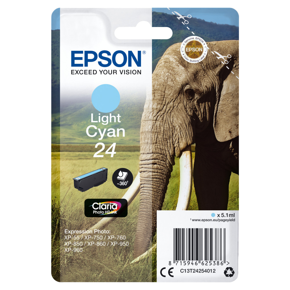 Tinta original epson t2425 cian claro c13t24254012 5.1ml