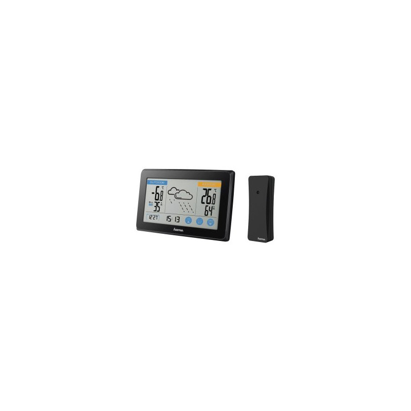 Estacion metereologica hama touch pronostico del tiempo temperatura humedad reloj dcf tactil color n