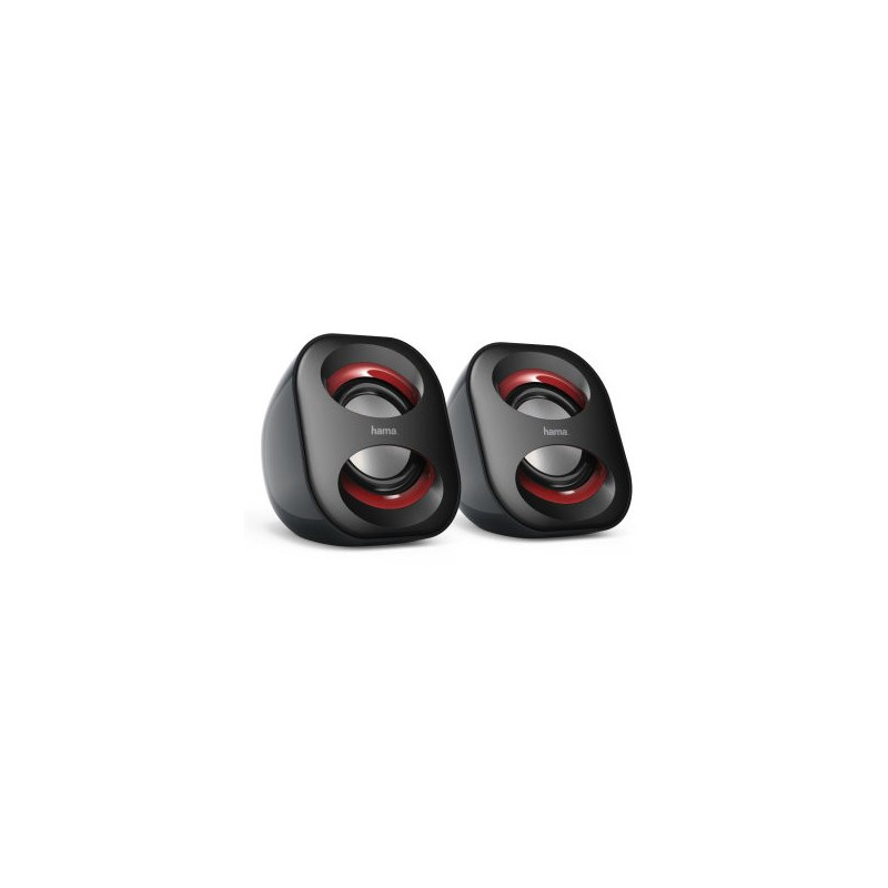 Altavoces 2.0 hama sonic mobil 183 jack 3.5mm alimentado por usb entrada para auriculares control