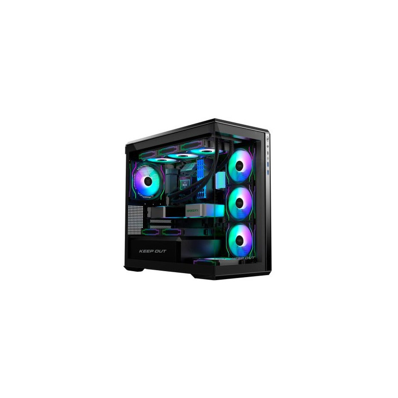 Caja microatx keep out xc-905 pro+ 1x3.5? 1x2.5? 1xusb2.0 1xusb3.0 gpu max 430mm cristal temp negro