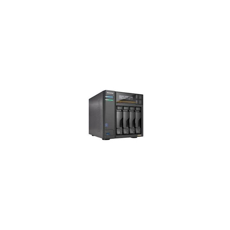 Servidor nas asustor lockerstor 4 as6804t 4 bahias amd ryzen quad core 2.3ghz 16gb usb4 dual10gbe