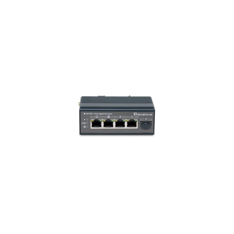 Switch industrial level one igp-0501 5p poe giga y 1p sfp 240w carril din