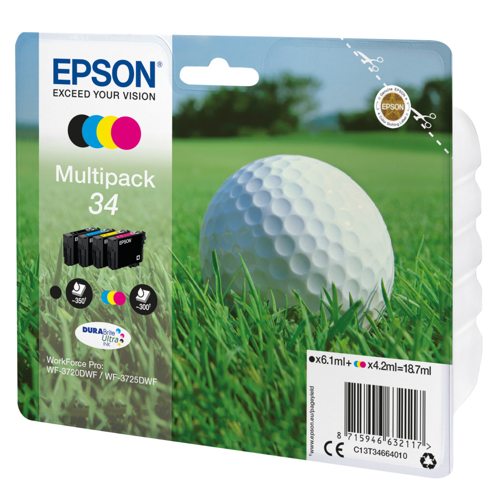 Tinta original epson t3466 multipack 4 colores c13t34664010