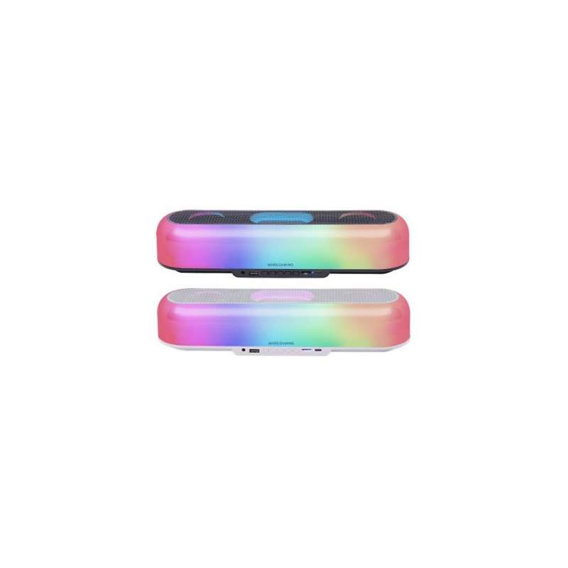Barra de sonido bluetooth mars gaming msborb negro 20w iluminacion rgb 360 bt aux fm tf bat. 6h