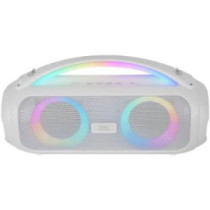 Altavoz bluetooth portable mars gaming mspulsew blanco 50w ultrabass rgb bat. 8h bt usb aux fm