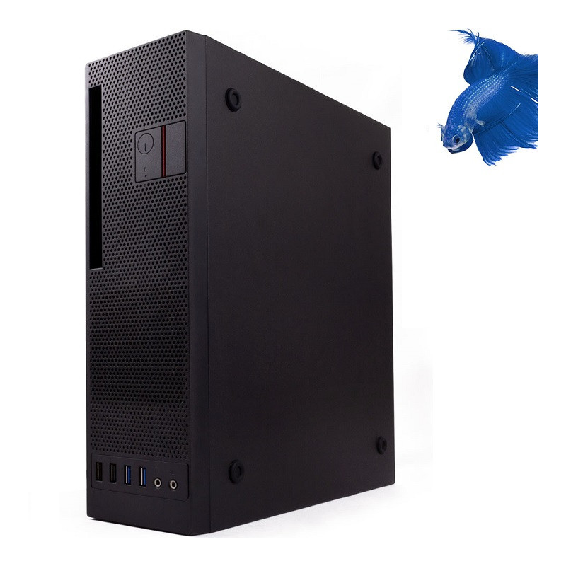 Caja microatx slim coolbox t360 black integra fuente tfx 80plus bronze posicion vertical y horizont