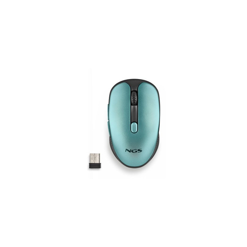Mouse ngs wireless evorustice recargable con teclas silenciosas azul hielo