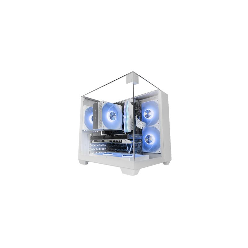 Caja microatx gaming mars gaming mcvisionmw triple cristal templado gpu 330mm 1x3.5 1x2.5 blanco