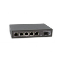 Switch poe level one gep-0625 6p 2.5gbe 4p poe 65w +1p sfp+/10g