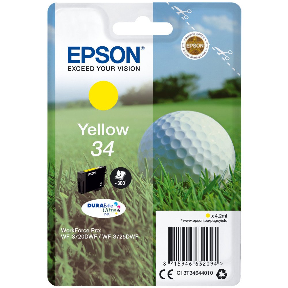 Tinta original epson t3464 amarillo c13t34644010 4.2ml
