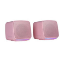 Altavoces 2.0 mars gaming msprop rosa 10w usb + jack control de volumen rgb
