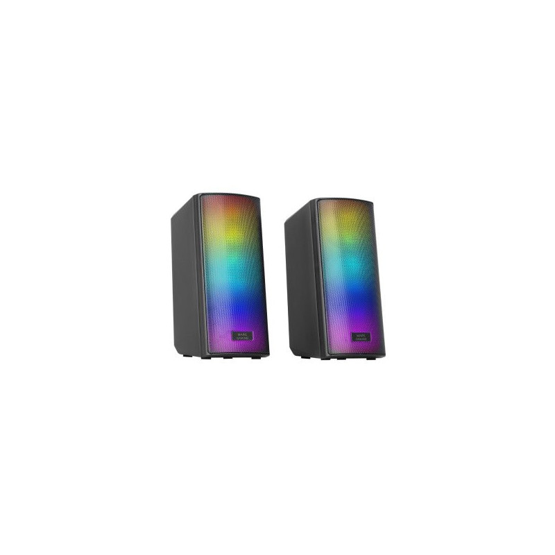 Altavoces 2.0 bluetooth mars gaming msrgb2 15w bt 5.3 jack 3.5mm rgb caja de control microsd negro