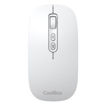 Mouse coolbox multidispositivo ia w02-w bt5.0 bt3.0 2.4ghz1600dpi 6 botones bateria 500mah blanco