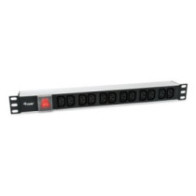 Regleta alimentacion aluminio rack 19\ 1u 12 tomas iec c13 con interruptor cable 1.8m"