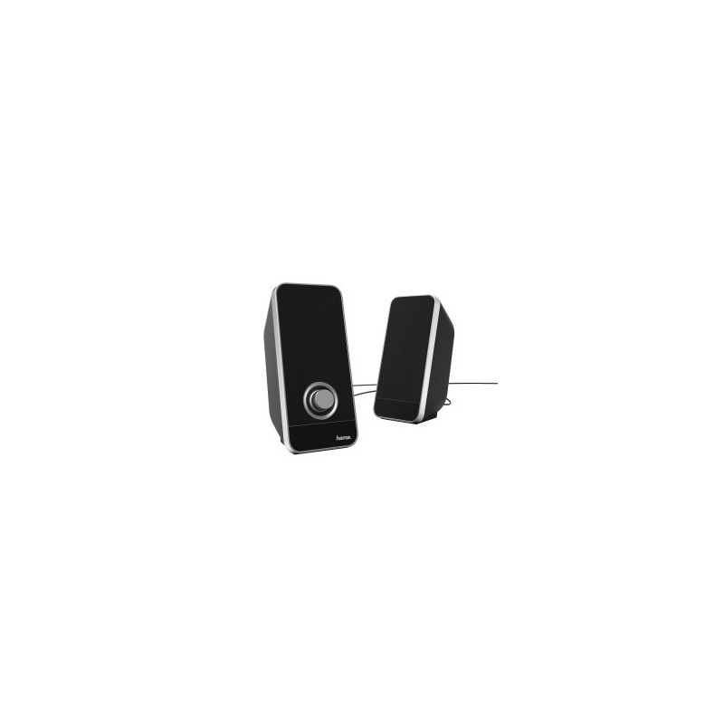Altavoces 2.0 hama sonic ls-206 jack 3.5mm alimentado por usb control de volumen color negro