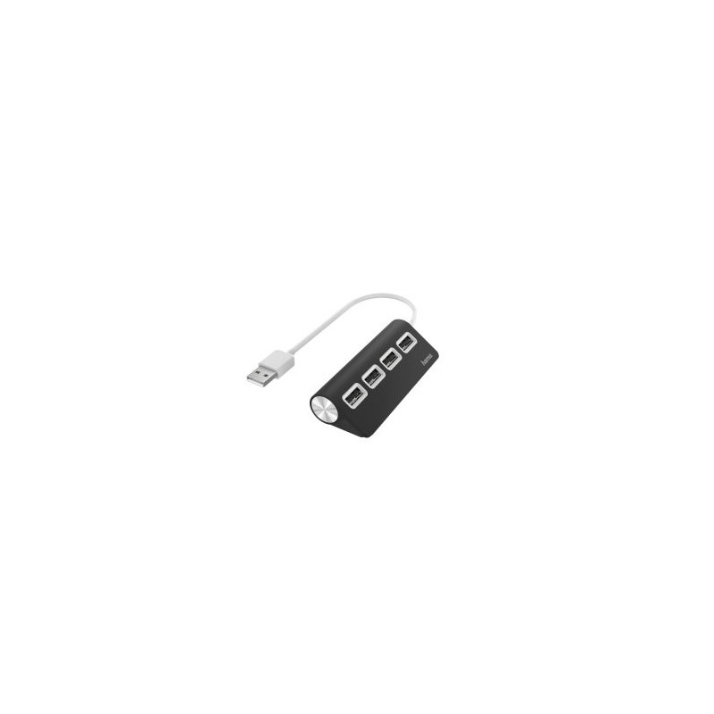 Hub usb 2.0 hama con 4 puertos usb 2.0 480mbits color negro