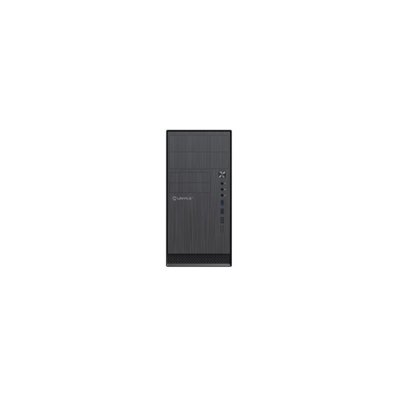 Caja microatx unyka aero c12 frontal aluminio cepillado usb3,0 usb-c color negro sin f.a uk52110v2