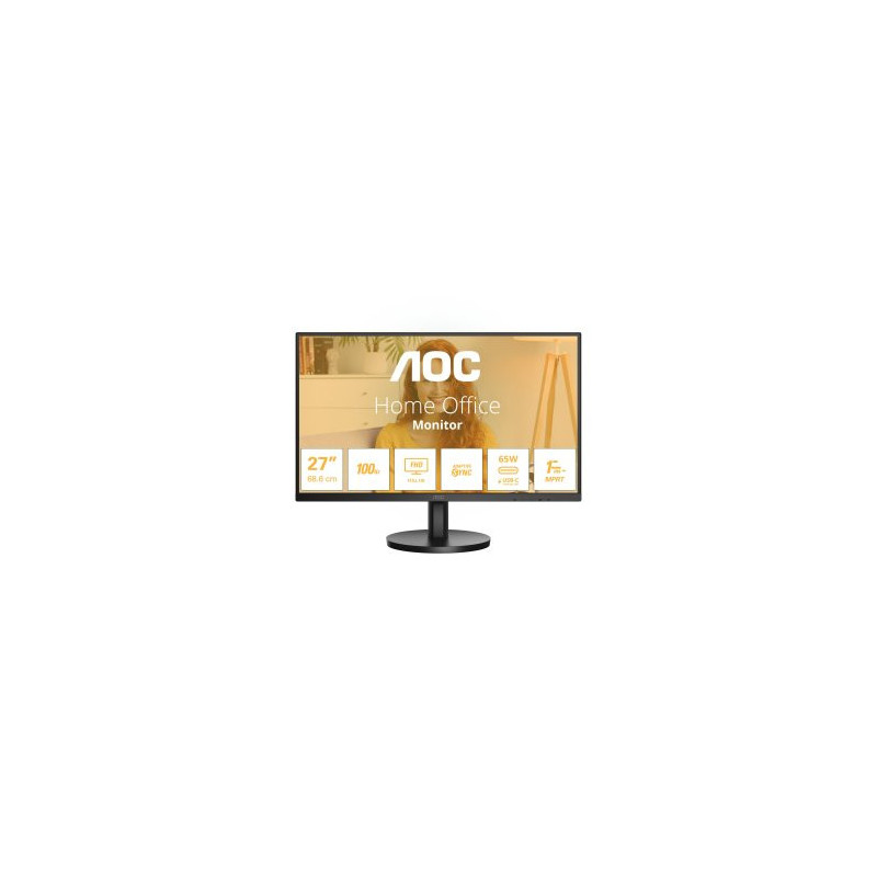Monitor 27\ usb-c hdmi aoc 27b3ca2 ips fhd 1ms 100hz 2x2w vesa 100x100 color negro"