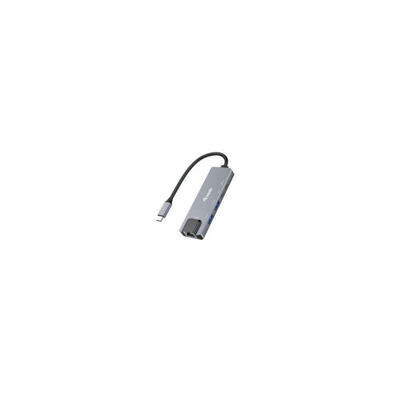 Adaptador usb-c 3.2 a 2.5gbe ethernet rj45  con hub 2xusb-a 1xusb-c 1xusb-c power develiry 100w