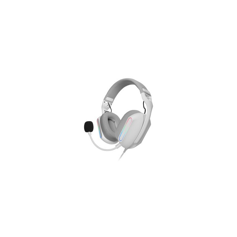 Headset mars gaming mhpro argb jack 3.5mm alimentacion usb control volumen color blanco