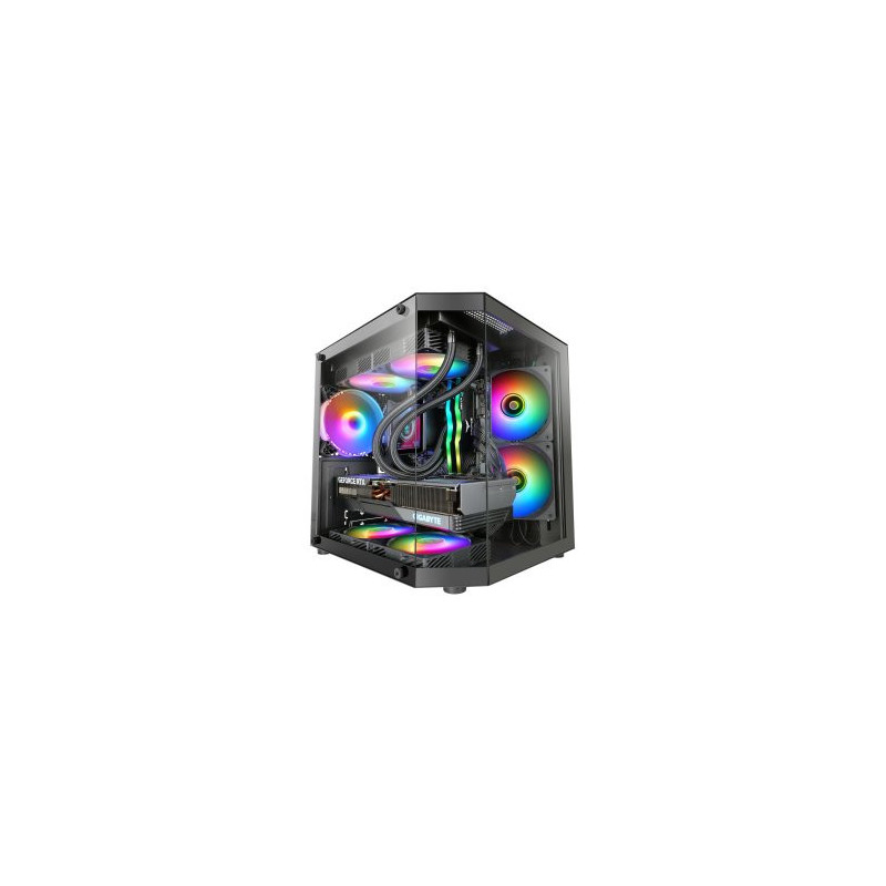 Caja microatx mars gaming mc3tlite negro 3 paneles cristal templado gpu max. 275mm 1x3.5 2x2.5