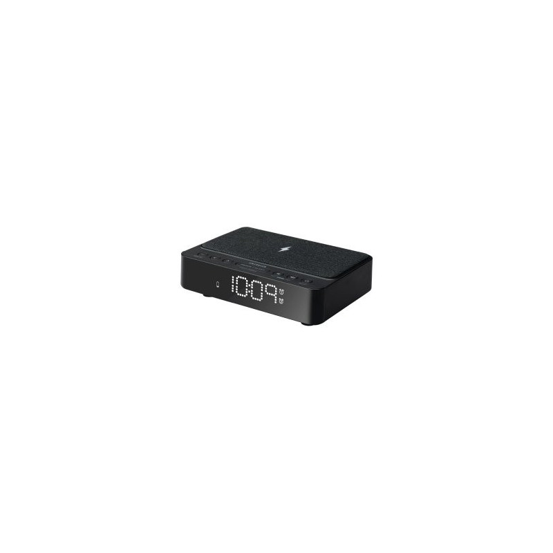 Radio despertador aiwa cr-30bk carga inalambrica 5w usb fm led regulable