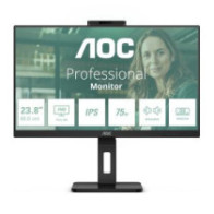 Monitor 24\ dp hdmi aoc 24p3qw ips fhd 1ms 75hz 2x5w webcam hub usb vesa 100x100 negro"
