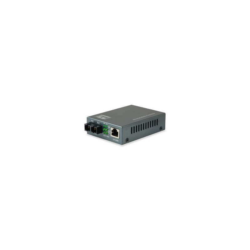 Convertidor fibra level one fvt-1104 rj45 ethernet a fibra monomodo sc 60km