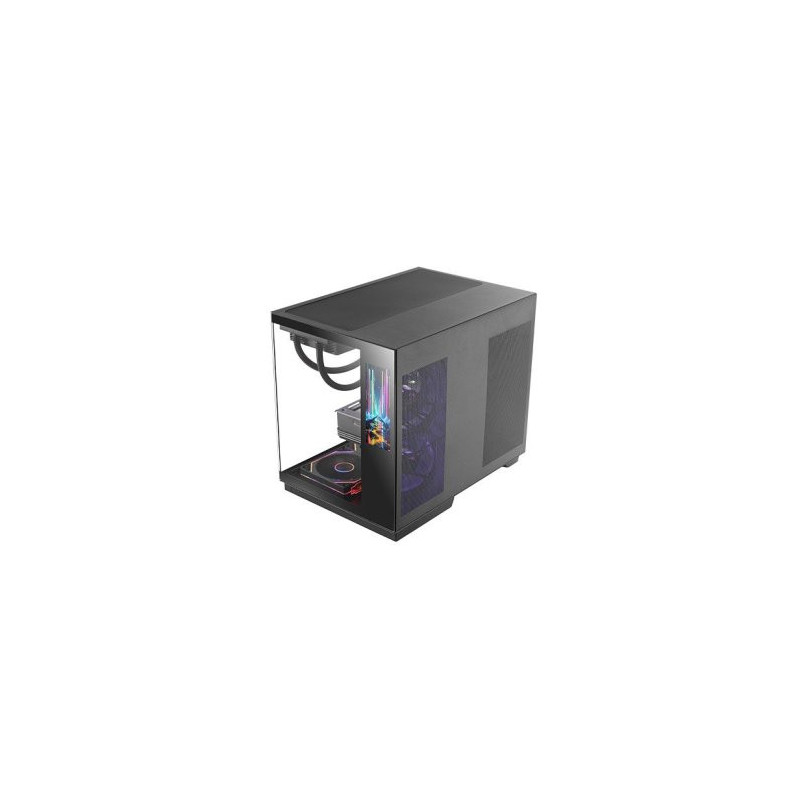 Caja atx cube mars gaming mcmirage negro cristal continuo lcd gpu 400mm 1x3.5 2x2.5
