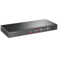 Switch no gestionable mercusys ms118cp 18p 16xrj45 100mbps poe+ 2x1gbps 2xsfp 1gbps enrackable