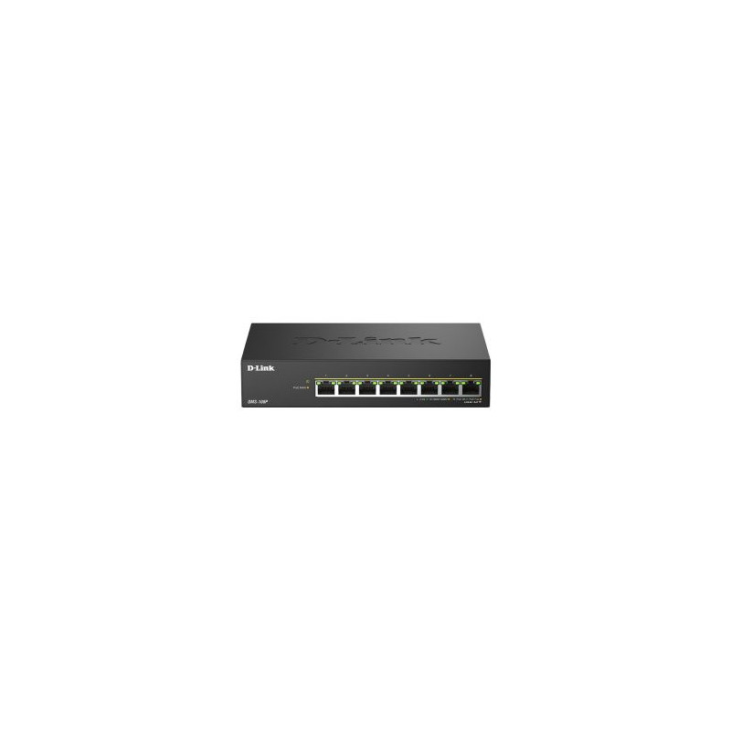Switch no gestionable dlink dms-108p 8p multigigabit poe++ 2,5g carcasa metalica sobremesa no rack