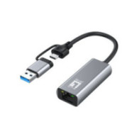 Adaptador usb-c level one usb-0423 a rj45 1x2.5 gigabit con adaptador a usb-a