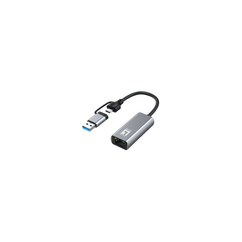 Adaptador usb-c level one usb-0423 a rj45 1x2.5 gigabit con adaptador a usb-a