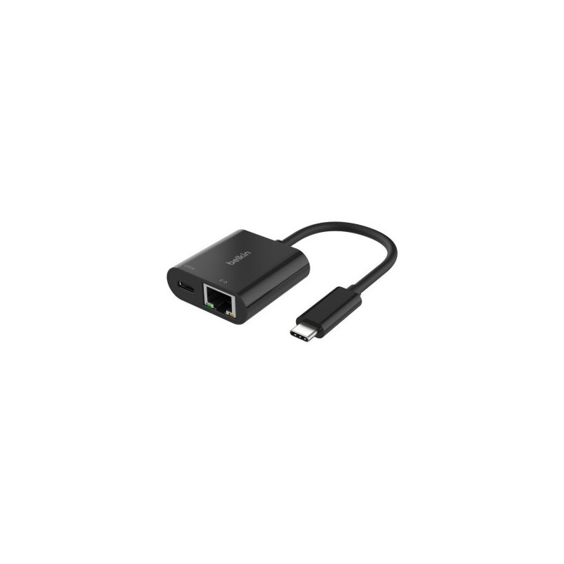 Adaptador belkin inc019btbk usb-c a ethernet + carga 100w color negro