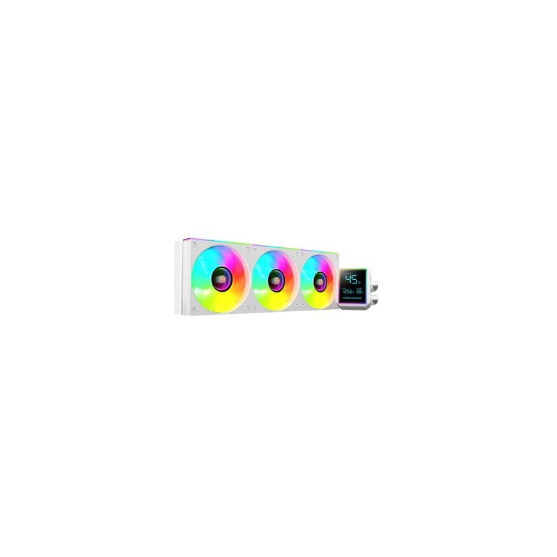 Sistema de refrigeracion liquida mars gaming mllcdpro360w 3x120mm argb 600w tdp pantalla lcd blanco
