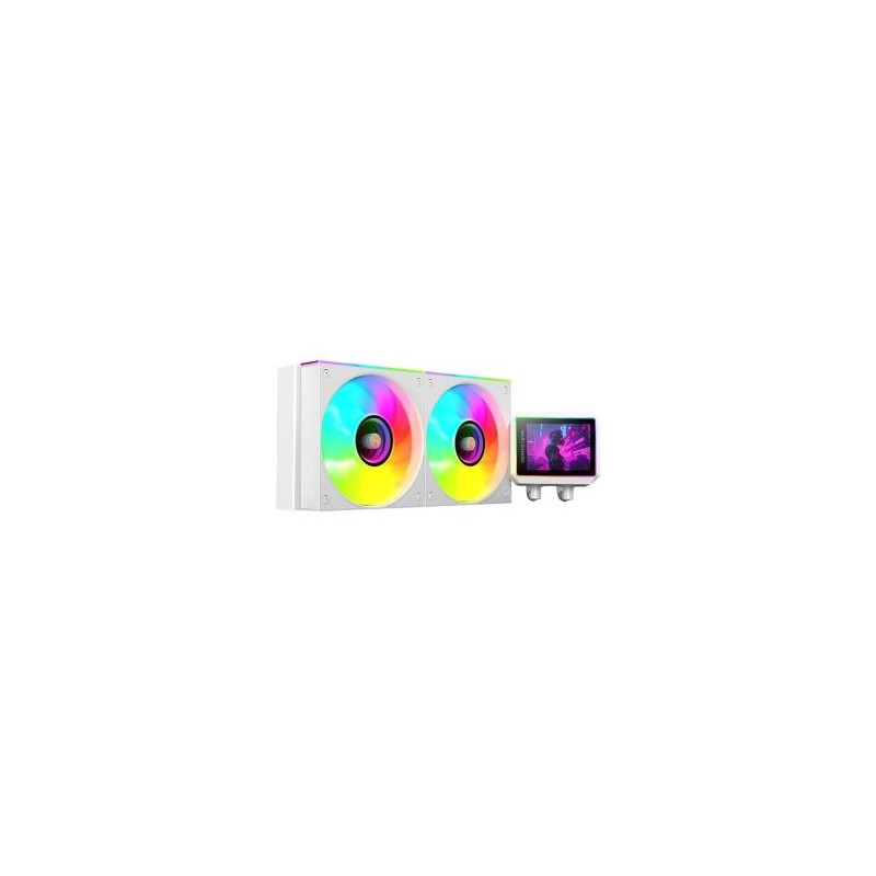 Sistema de refrigeracion liquida mars gaming mlvisionii240w blanco 2x120mm argb tpd 500w pantalla