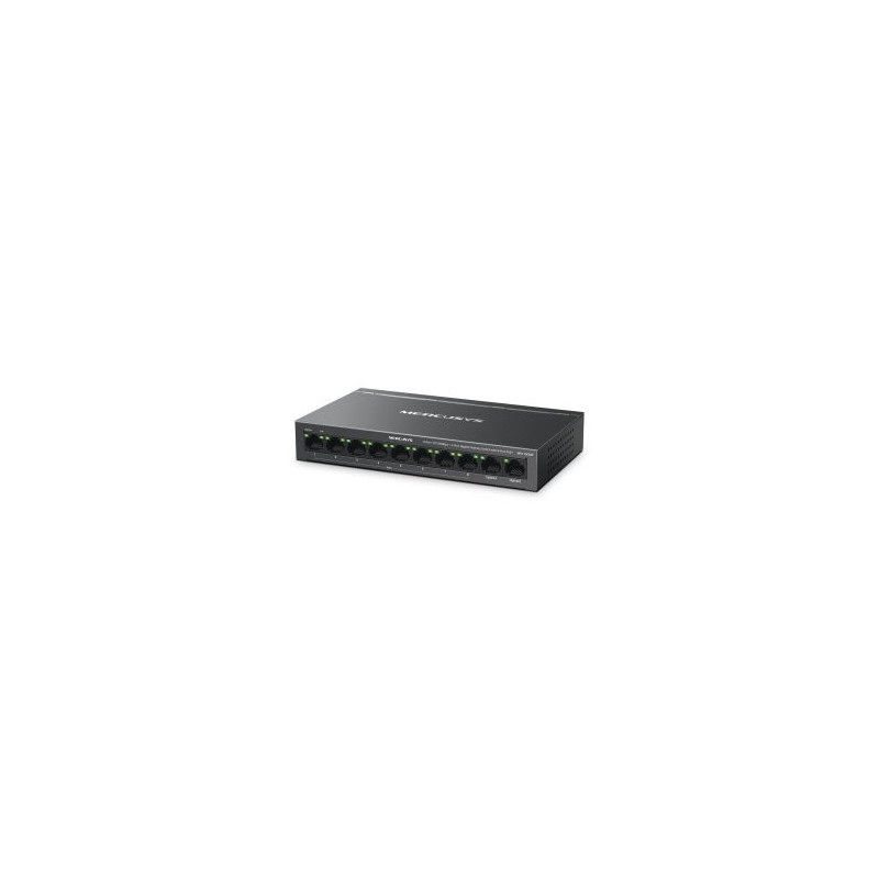 Switch poe+ no gestionable mercusys ms110cmp 10p 10xrj45 100mbps 8xpoe+ 2xgbps 65w 250m