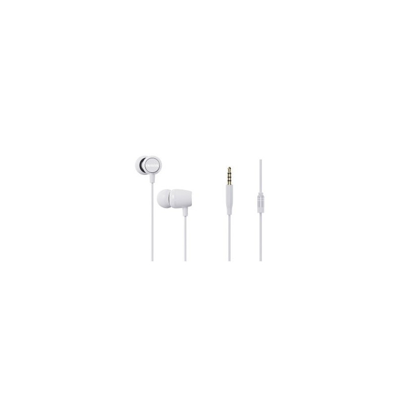 Auricular intrauditivo aiwa estm-20wh altavoz neodimio 10mm cable sin enredos microfono aluminio