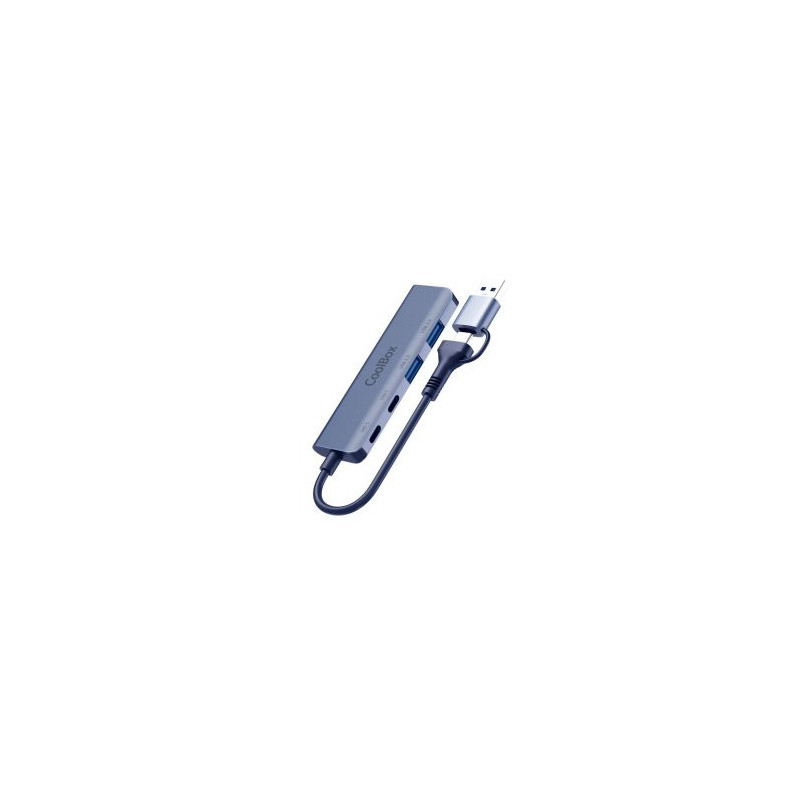 Hub usb-c coolbox hub lite 2xusb-c 2xusb-a con adaptador usb-a