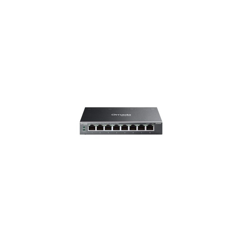 Switch semigestionable tp-link omada es208gp 8p 8xlan 1gb poe+ metal