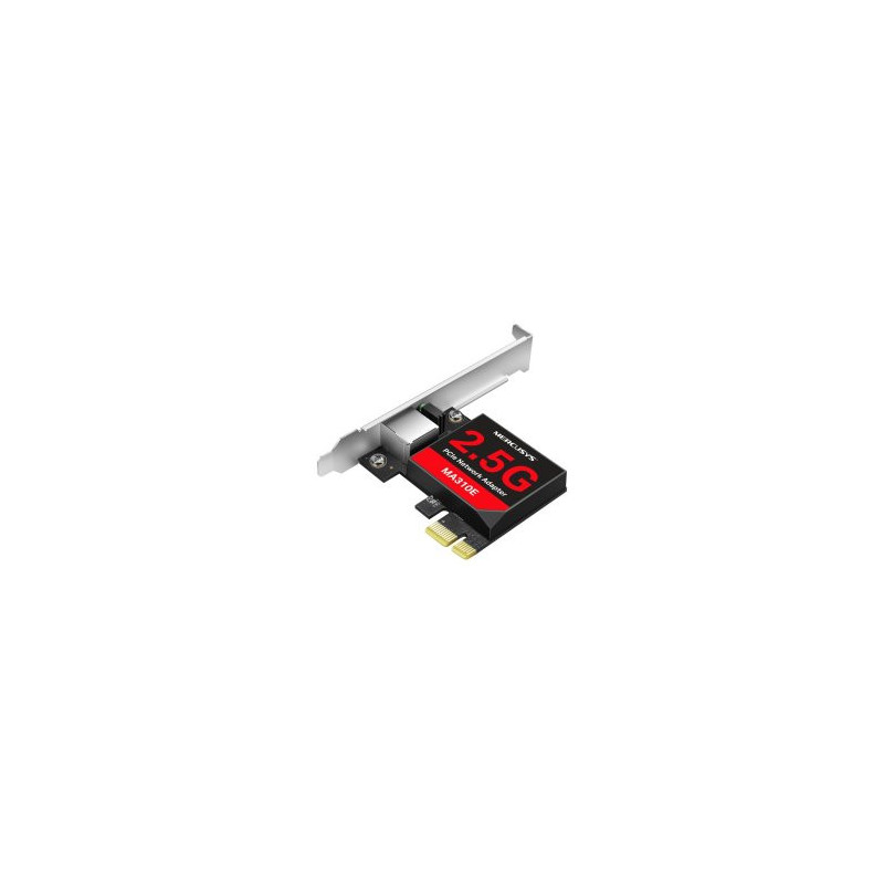 Tarjeta de red pcie 2.5gbps mercusys ma310e incluye soporte estandar y de perfil bajo