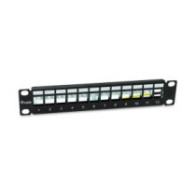Patch panel vacio cat.6 apantallado 10\ 12 puertos keystone 1u ral9005"