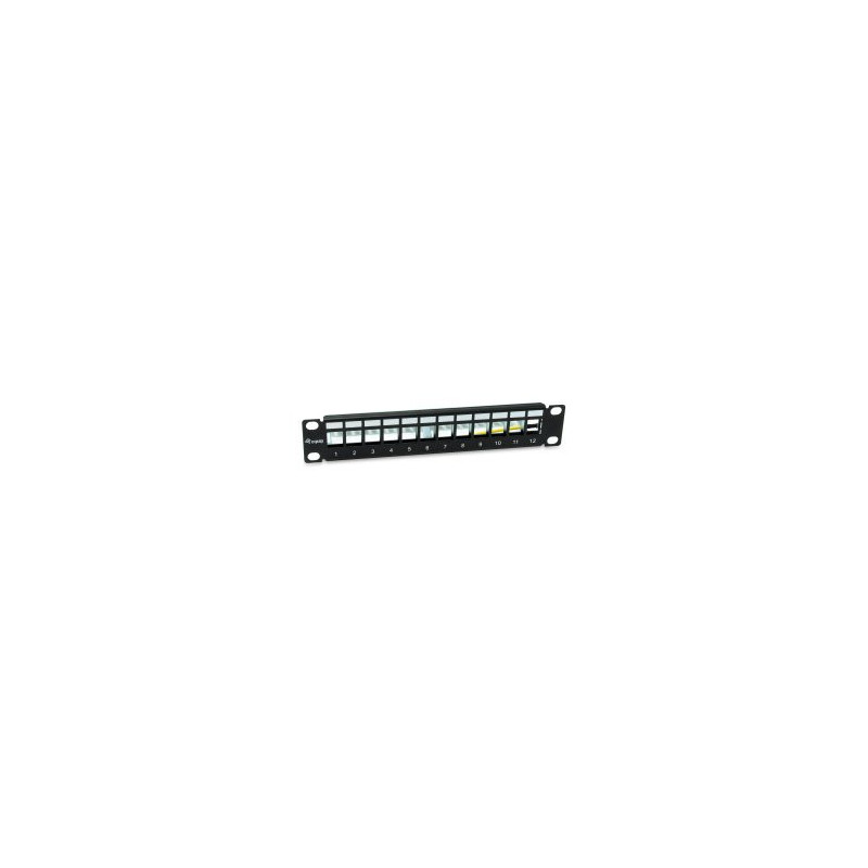 Patch panel vacio cat.6 apantallado 10\ 12 puertos keystone 1u ral9005"