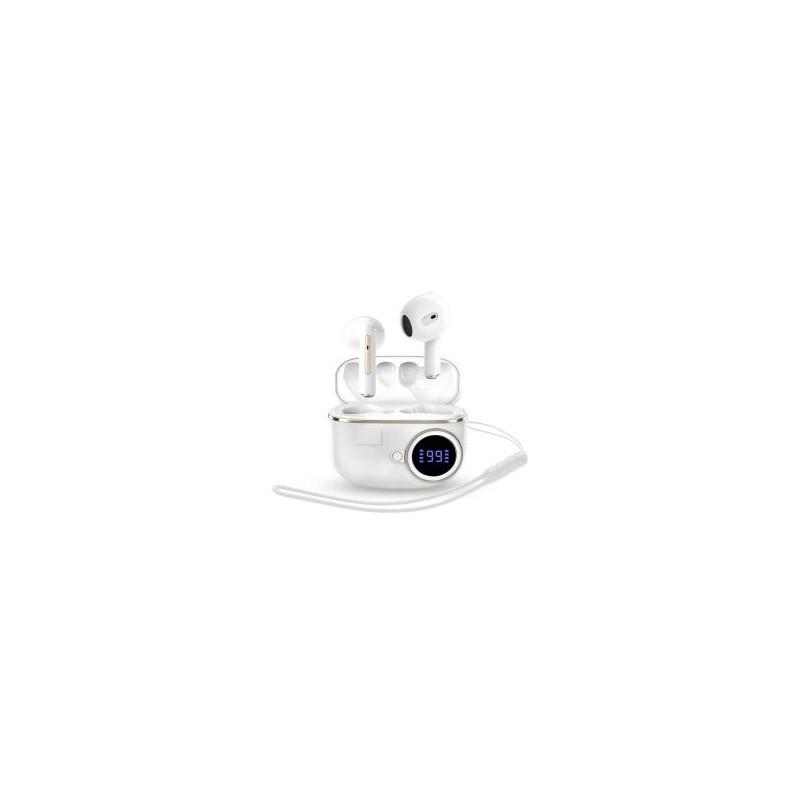 Auricular intrauditivo bluetooth energy sistem chargeview tws lcd bateria 20h blanco