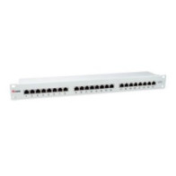 Patch panel 24 puertos categoria 6 apantallado color gris claro