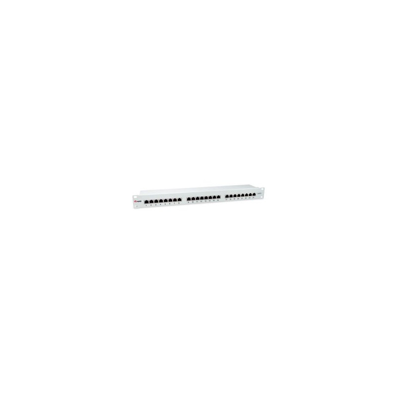 Patch panel 24 puertos categoria 6 apantallado color gris claro