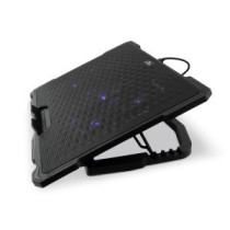 Base de refrigeracion para portatiles coolbox hasta 17\ 5 ventiladores regulables led azul 4 alturas"