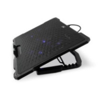 Base de refrigeracion para portatiles coolbox hasta 17\ 5 ventiladores regulables led azul 4 alturas"
