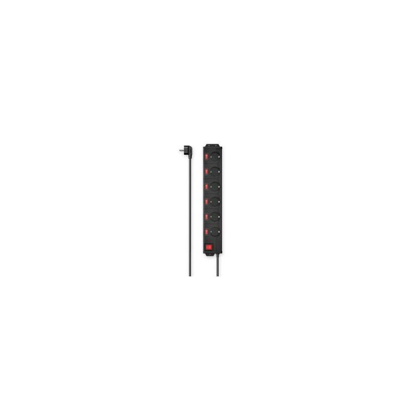 Regleta alimentacion hama con 6 tomas interruptor individual y comun 1,4m color negro