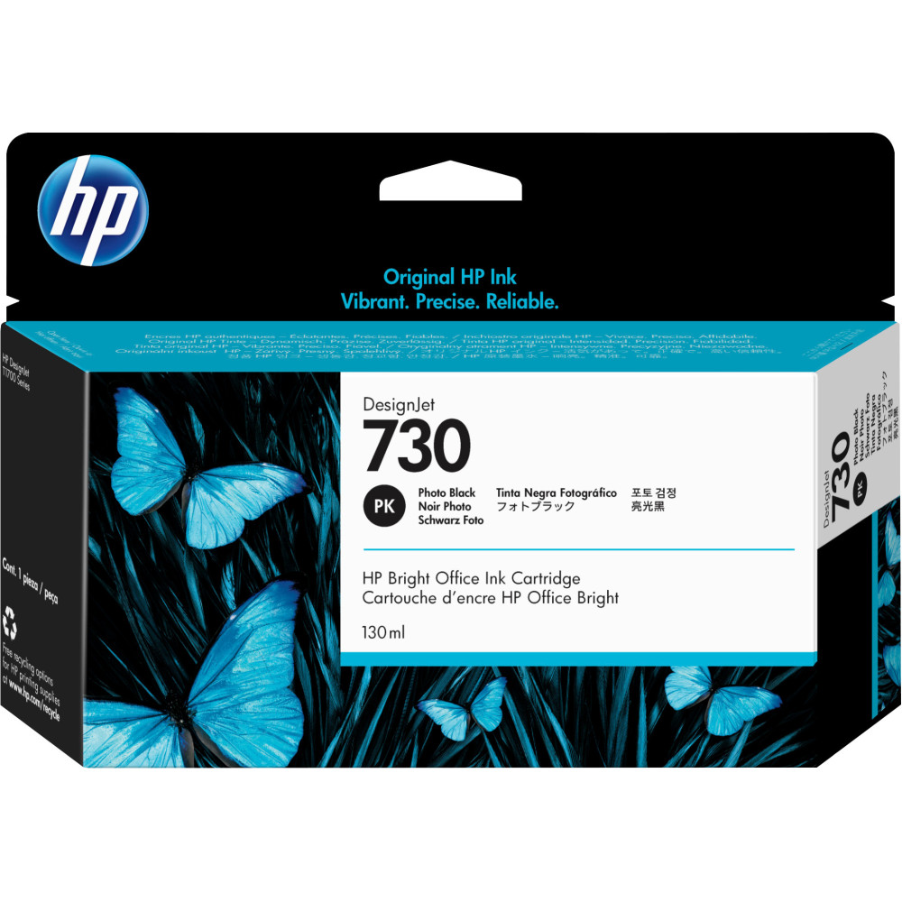 Tinta original hp n730 negro foto p2v67a 130ml